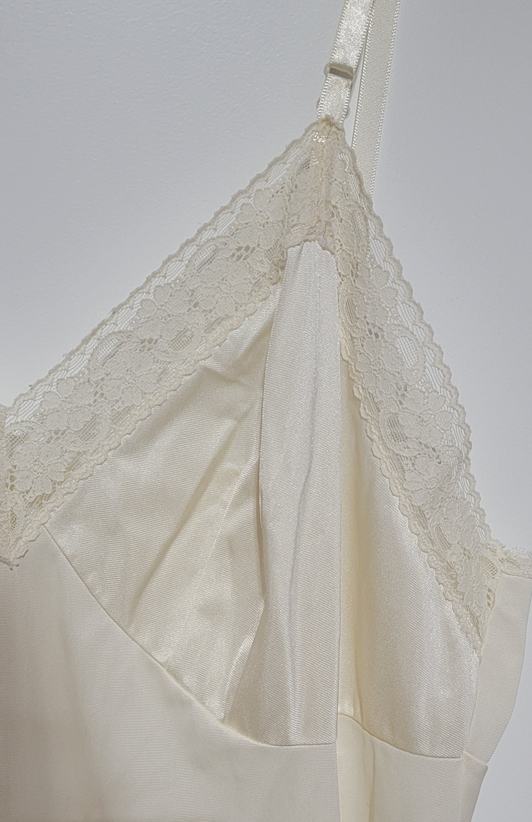 Early 1960s Vanity Fair Ivory Nylon Slip | DuPont Antron | Made in USA | Vintage