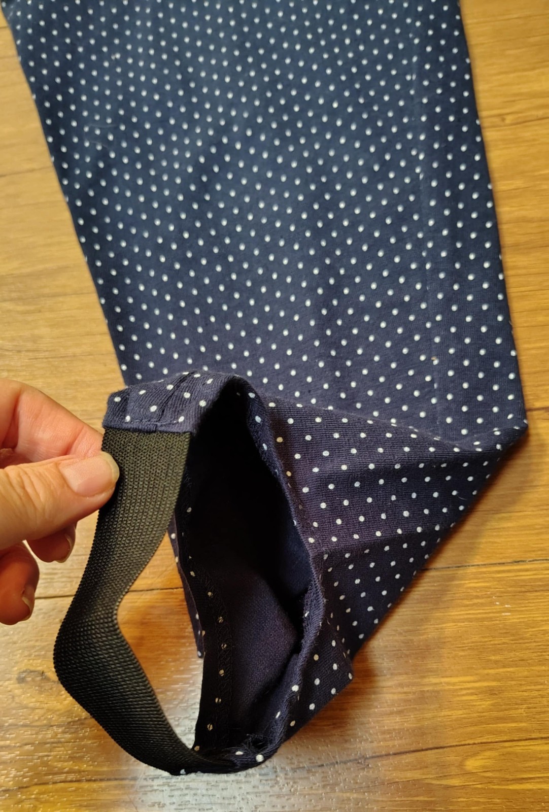 West Park Vintage 1980’s stirrup trousers, high waist, navy polka dot PL