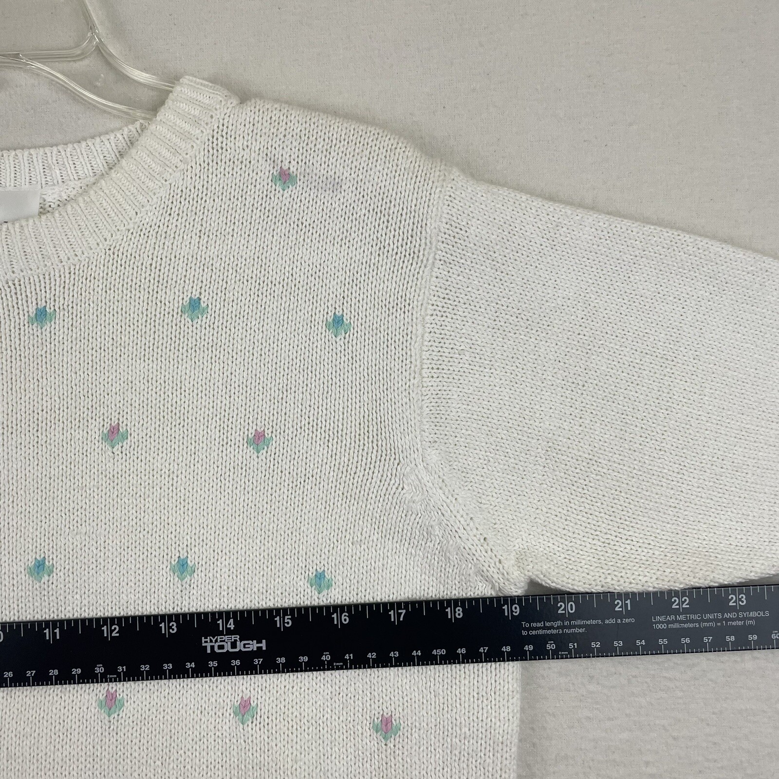 VTG NWT Devon USA Union Made Women’s Sweater L* Knit Crew Neck Pullover Floral