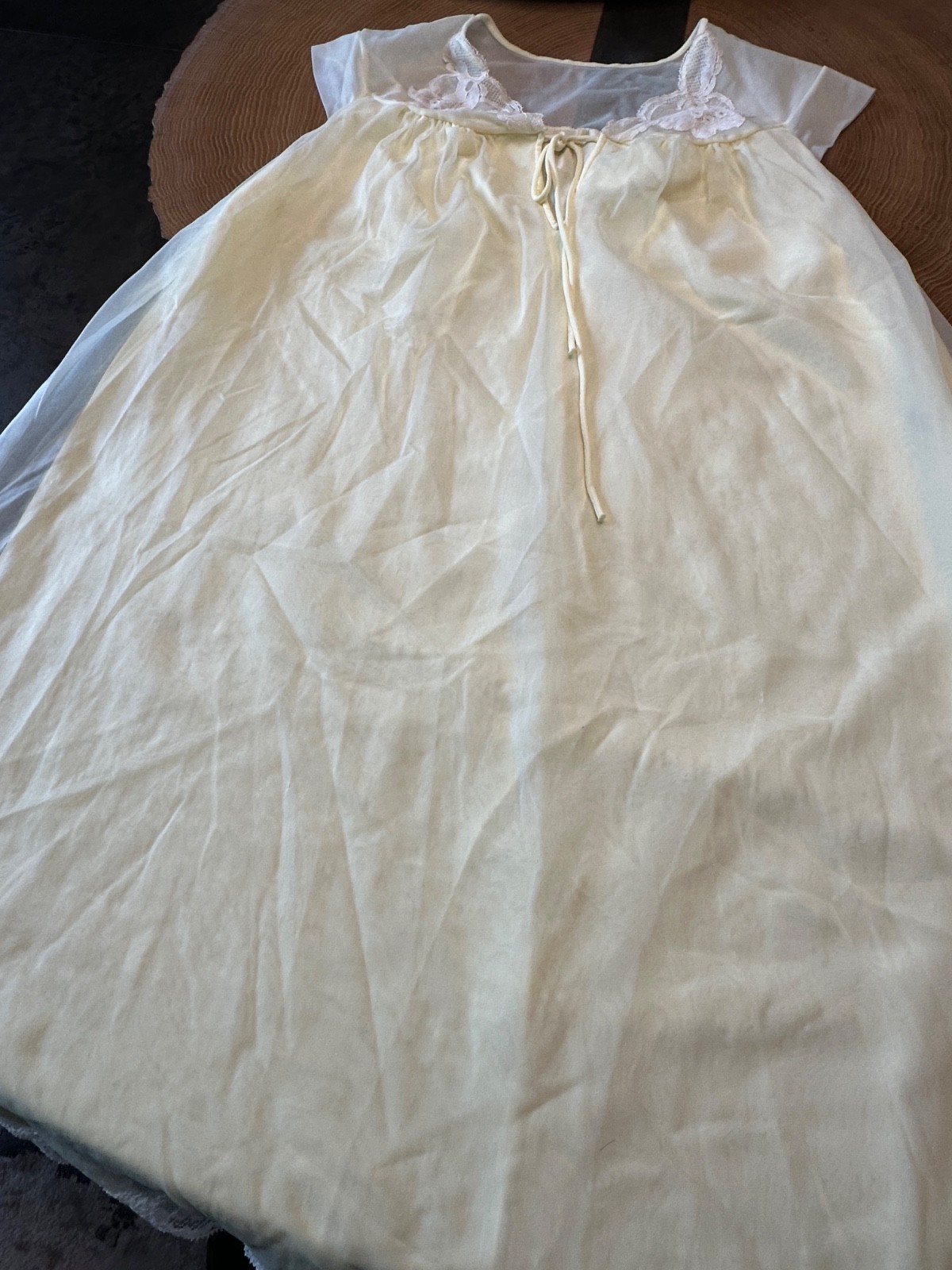 Vintage Carson Pirie Scott & Co 2 Pc NIGHTGOWN ROBE Lingerie Set LACE TWEE L