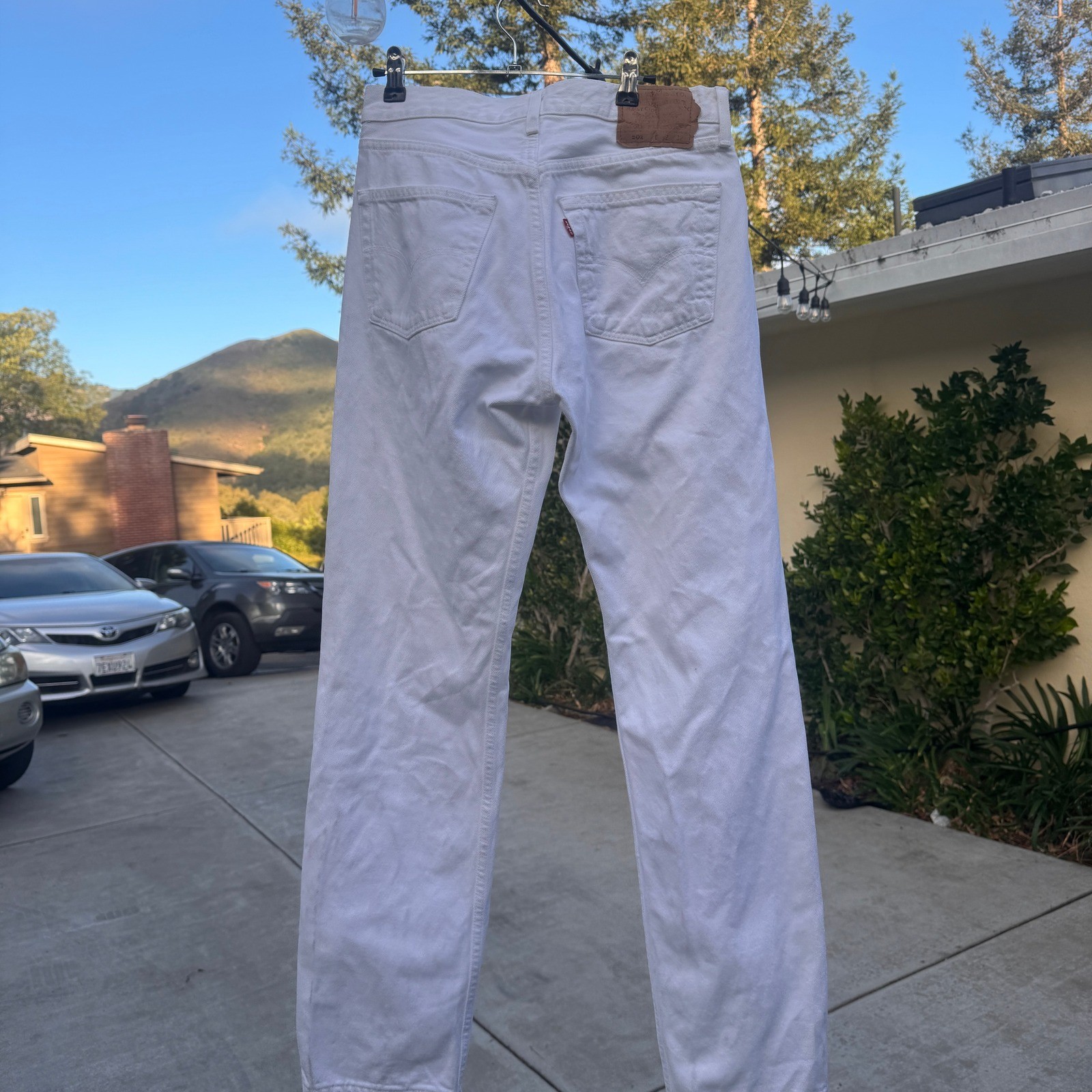 Vintage Levis 501 White Straight Leg Jeans Made in USA W32 L32 90s