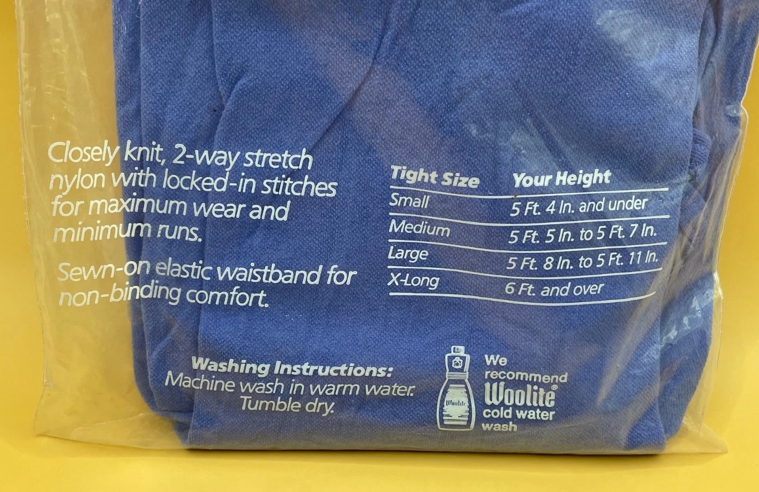 VTG NOS Jane Fonda Workout Seamless Stirrup Tights Size Medium in Periwinkle