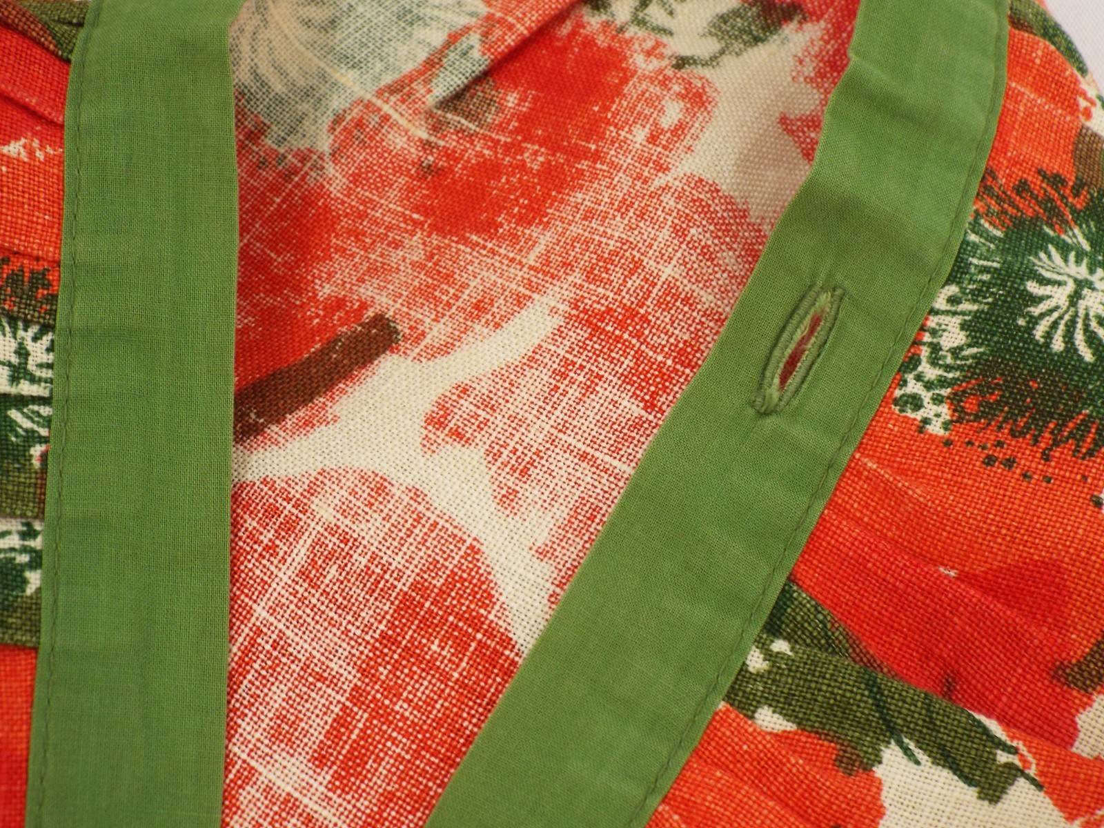 VTG Vera Neumann Cotten Linen Hostess Wrap Skirt PERFECT Poppy Red Green Floral