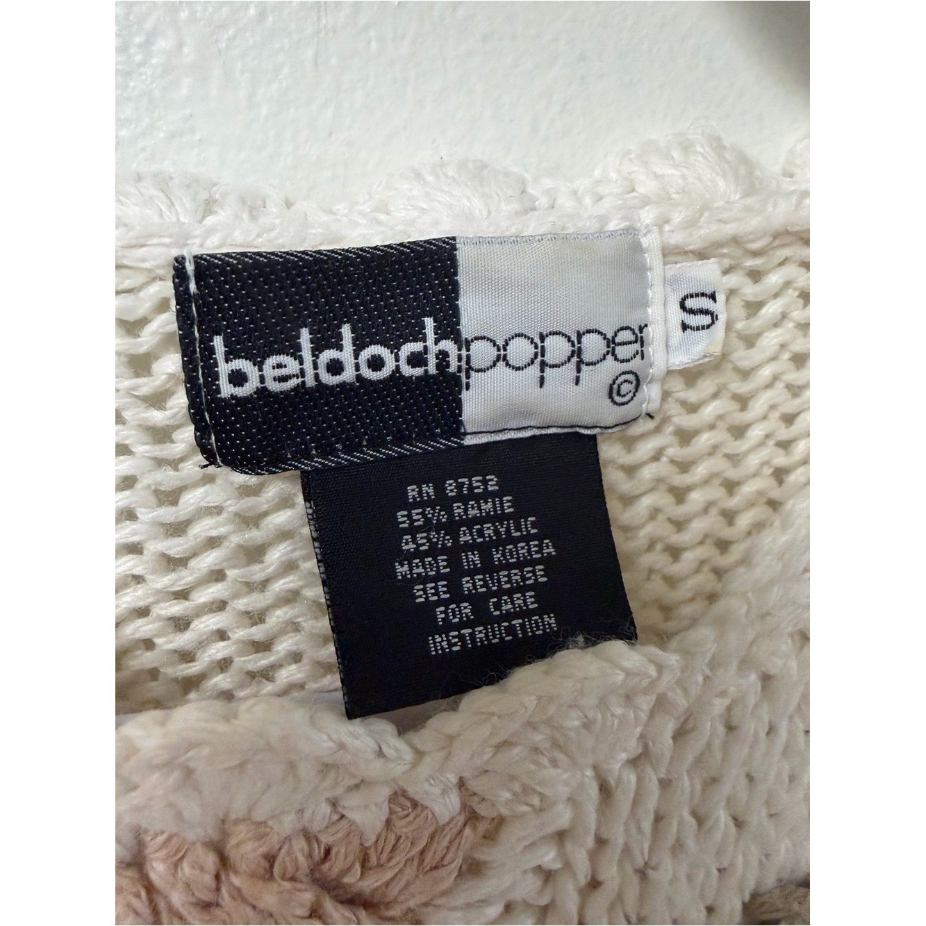 Beldoch Popper Vintage Oversized Grannycore Heart Sweater Size Small