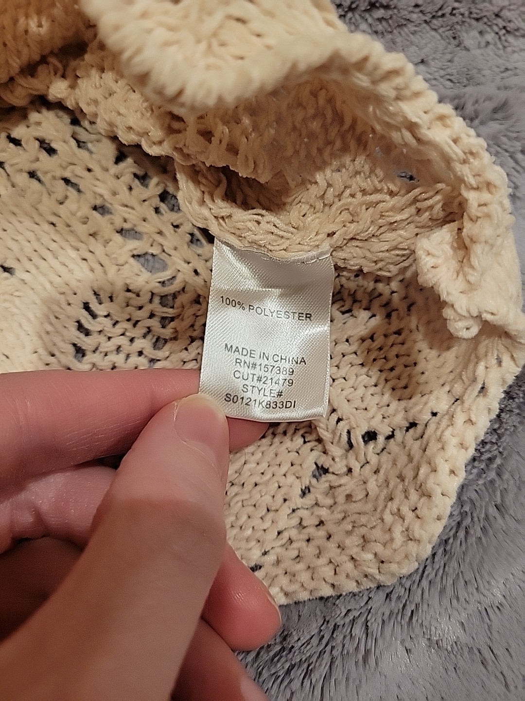 Originality Crochet Crop Top Women XL Cream Soft Boho Coverup Sweater Festival