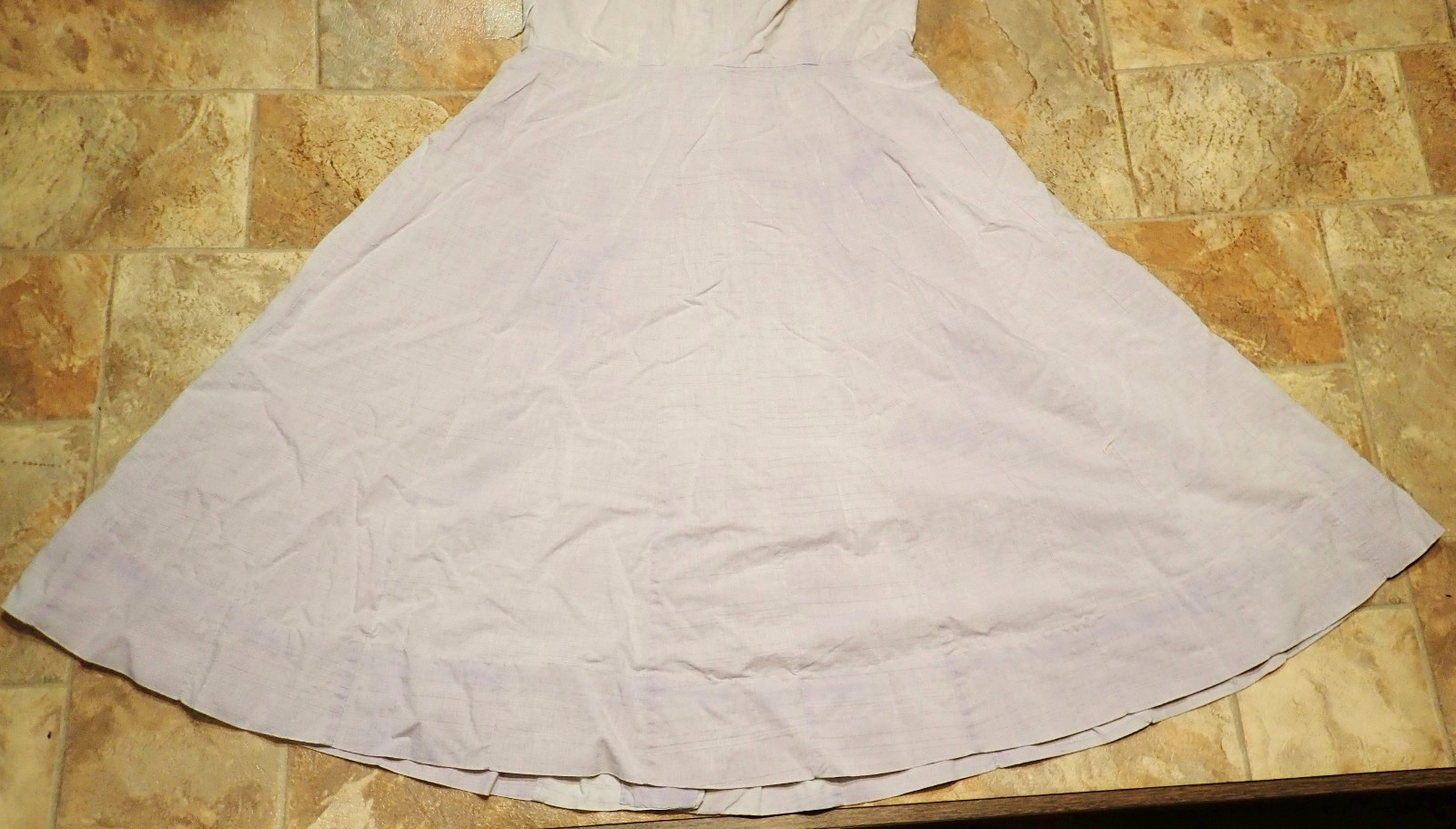 Vintage 80s Lavender Linen Blend Shirt Dress (S) Dolman Sleeve V-Neck Flare Midi