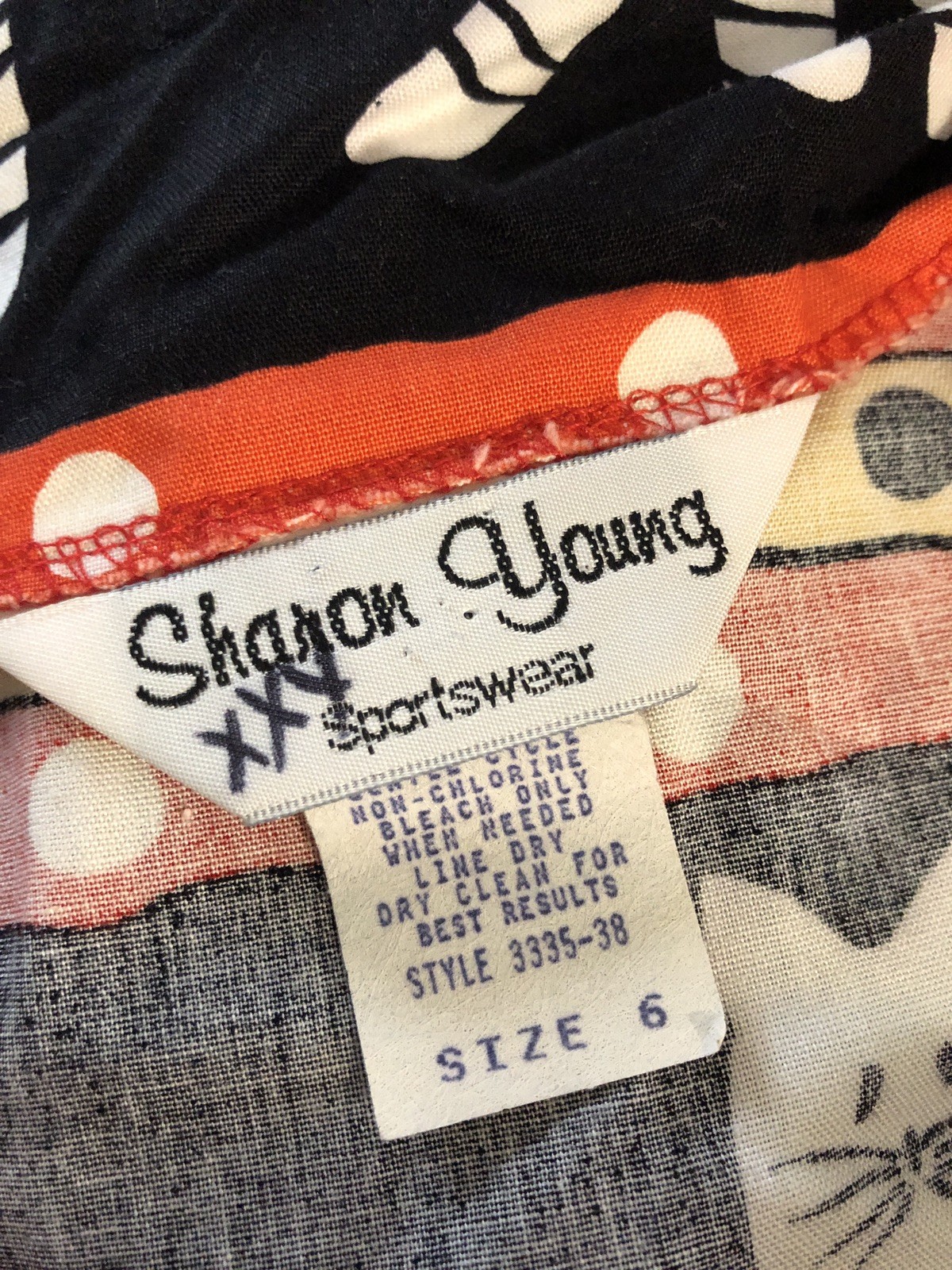 Vtg Sharon Young Sportswear Skirt Cats Kittens Kitty USA Sz 6 (26” Waist) Small