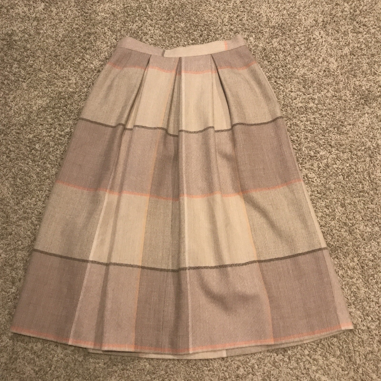 Vtg John Meyer Wool Plaid Skirt Tartan Size M Pure Wool Pleated Lined A25