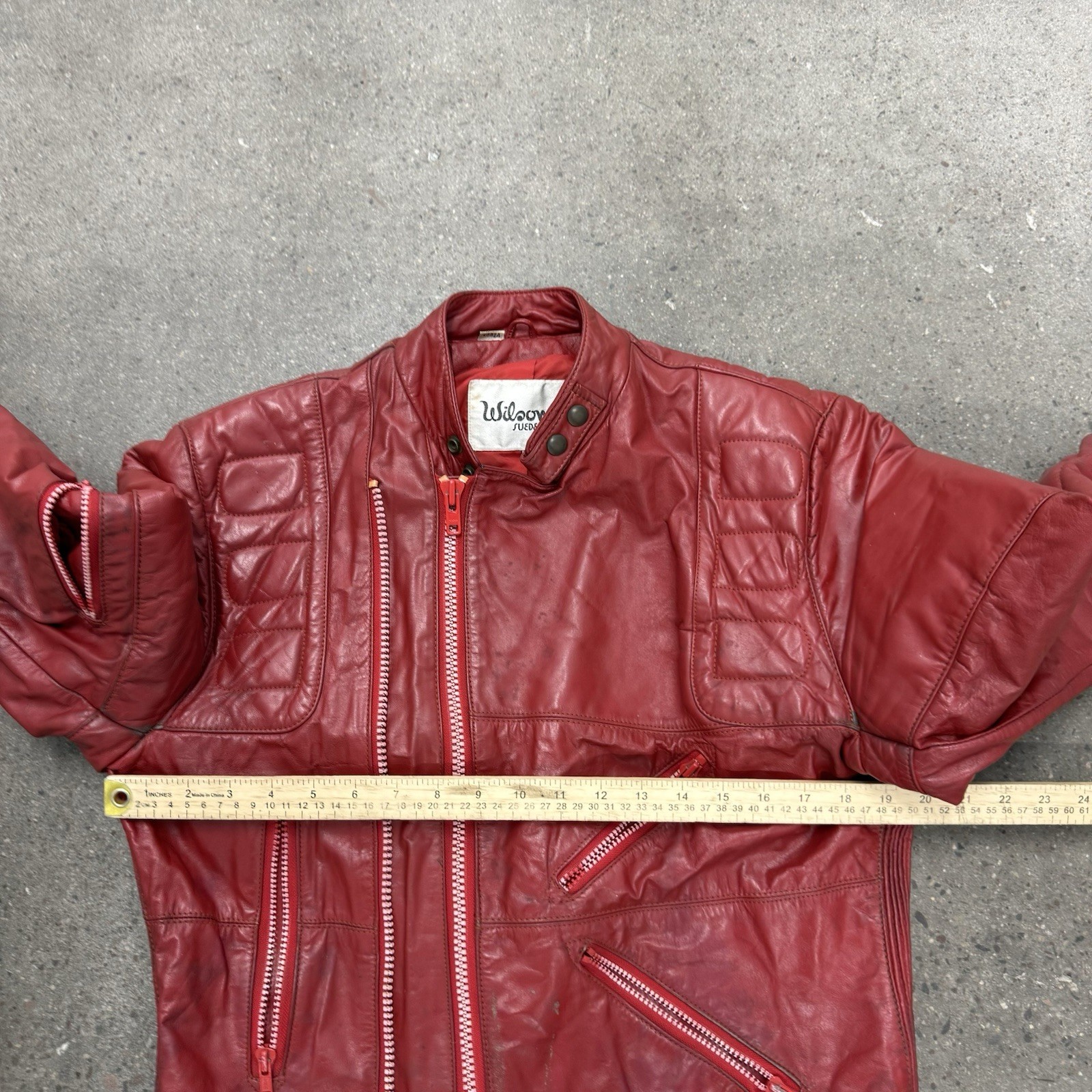 Vintage Leather Jacket Wilsons Red Leather Size 40