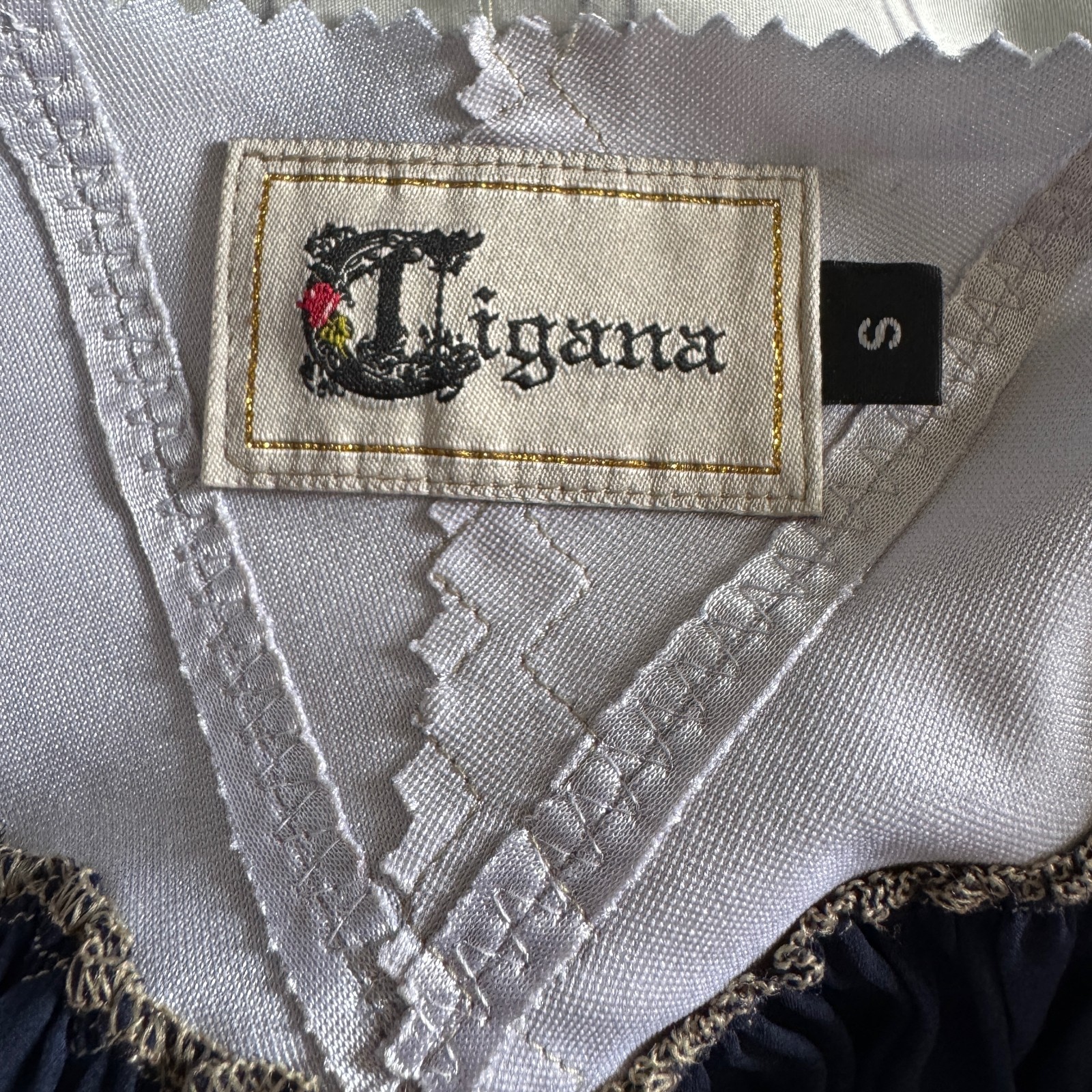 Y2K vtg CIGANA Slip Lace SILK UPCYCLED Girdle Strapless Top Skirt Regency DIY S