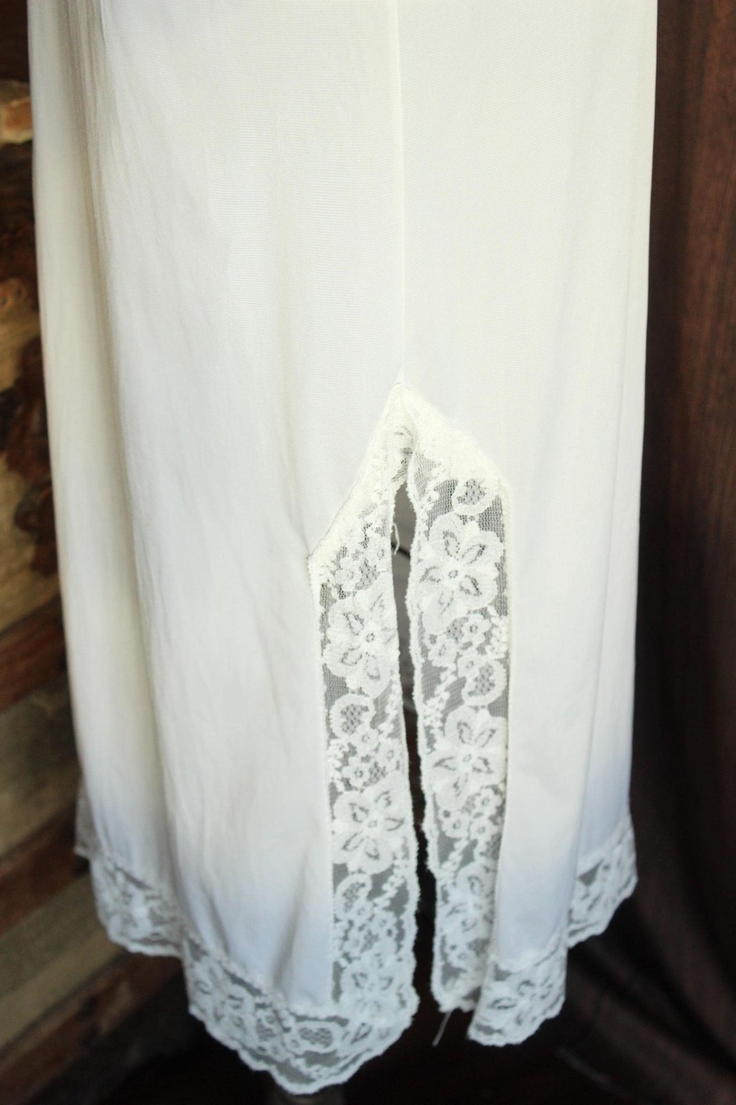 Vintage 1970s Slip, Montgomery Ward Ankle Length White Nightgown, Size 10/32