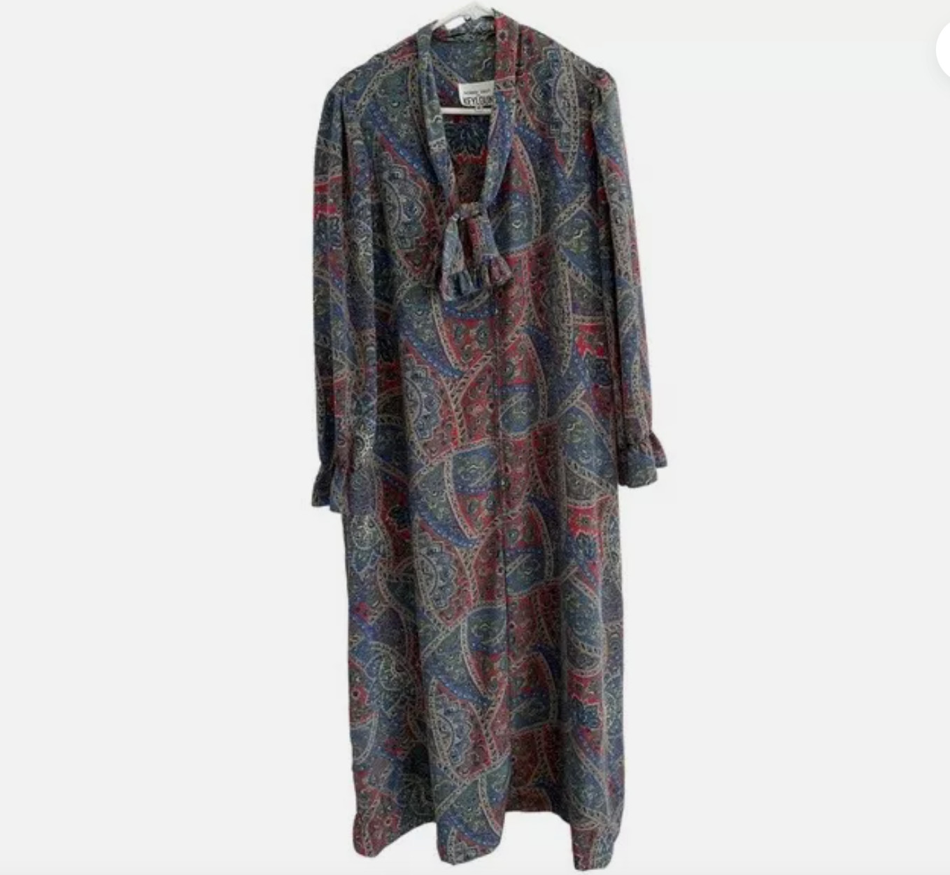 Vintage Keyloun by Richard Sisley Caftan Dress Size M Paisley