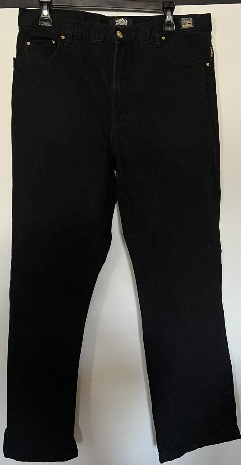 VERSACE Jeans Couture Vintage Jeans Black Size 36X29 Piecen 978411