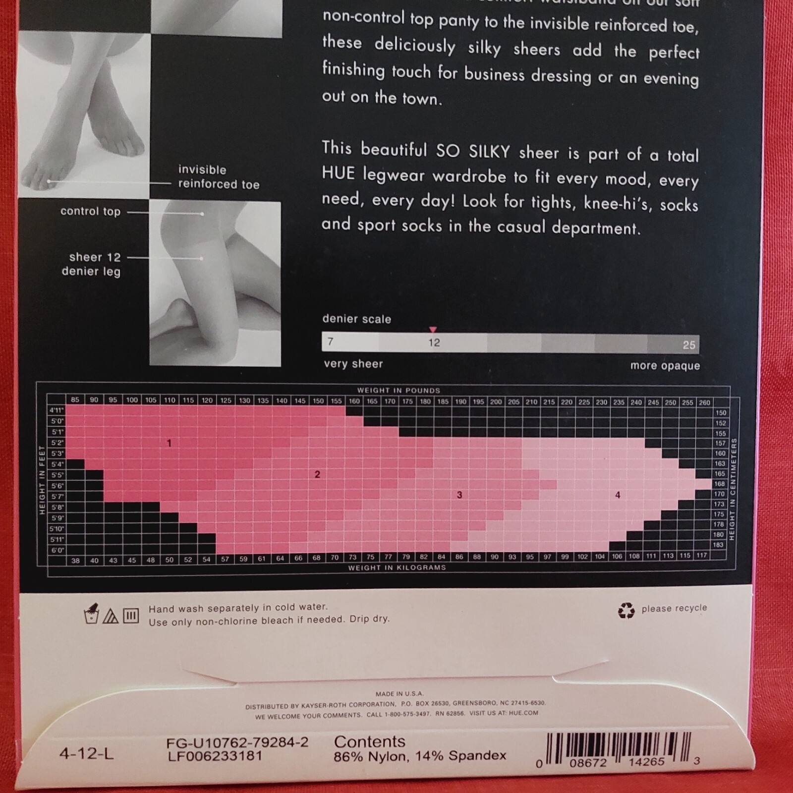 Vintage Pantyhose HUE So Silky Sheer Invisible Reinforced Natural Size 2 BONT1