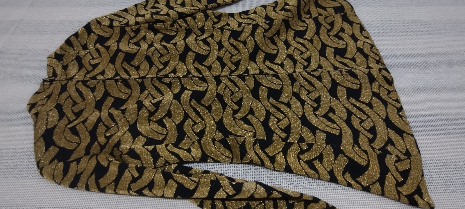 Vintage 60s Mod Mini Dress Gold Metallic Virgin Wool KIMBERLY M MOCK LONG SLEEVE