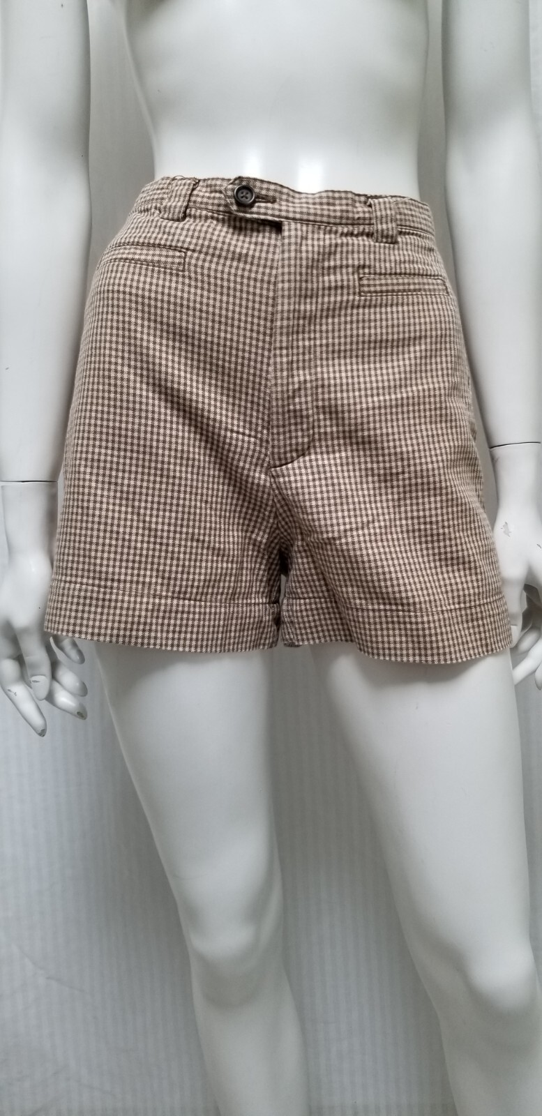 Vintage 90s Y2K LIMITED America Brown Houndstooth Shorts – Waist 25″ – EUC