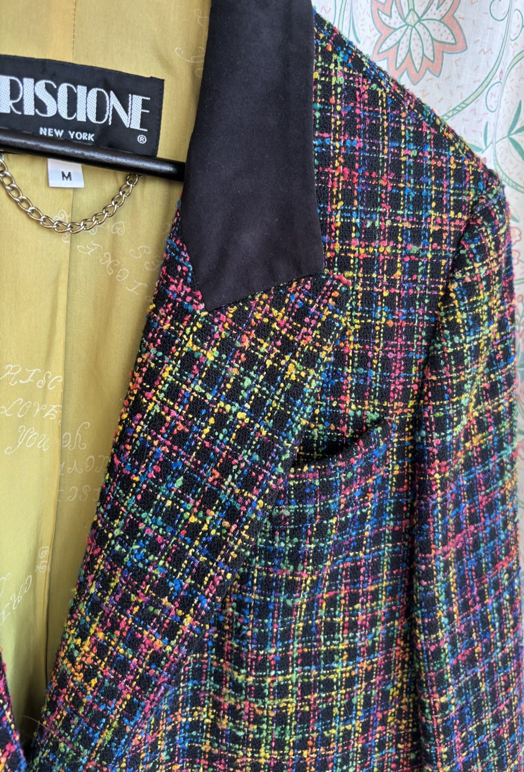 Vintage Criscione New York Multicolor Tweed Blazer Jacket Women M
