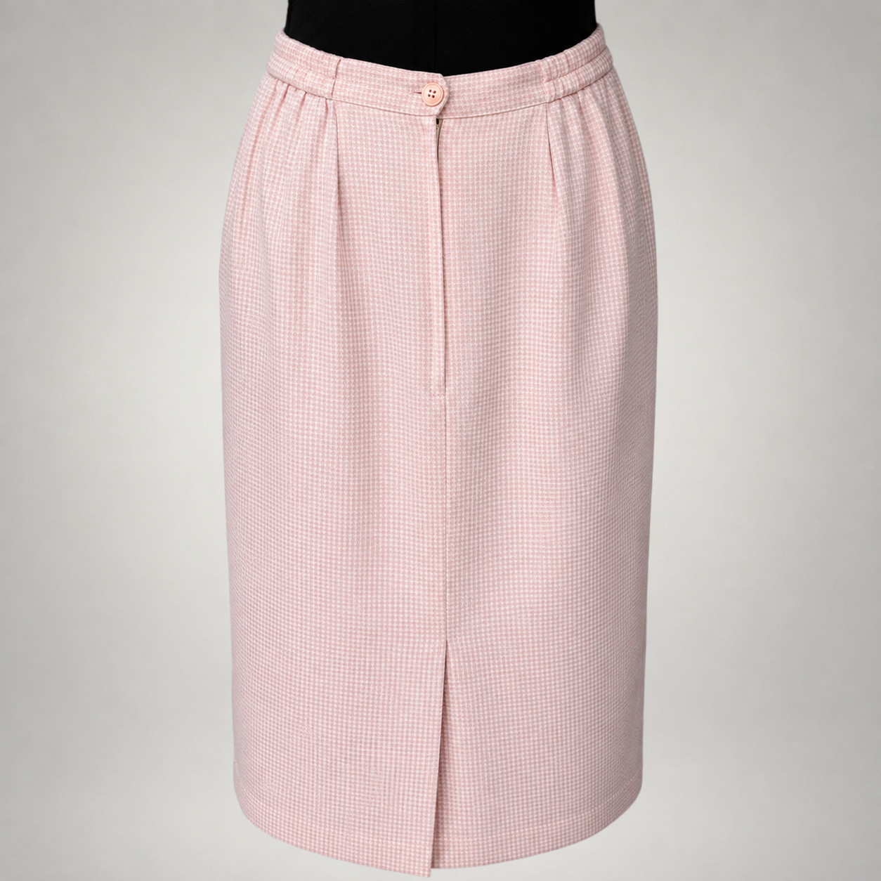 Vintage Women’s Size 10 Pink Microcheck Wool Blend 2pc Skirt Suit Kasper A.S.L.