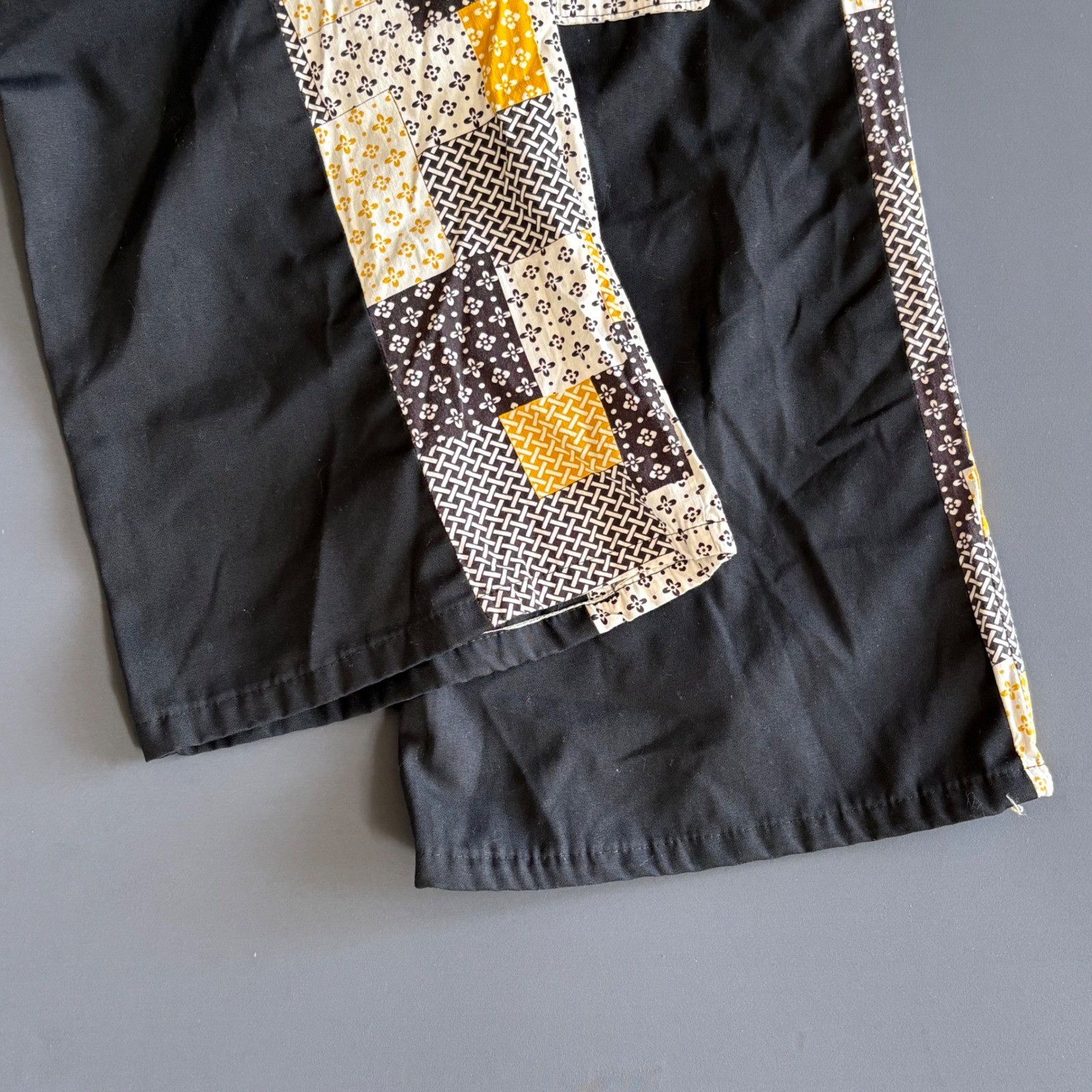 Vintage 1970s Handmade Patchwork Bell Bottom Pants | Sz 0 | Very Rare Folk Art