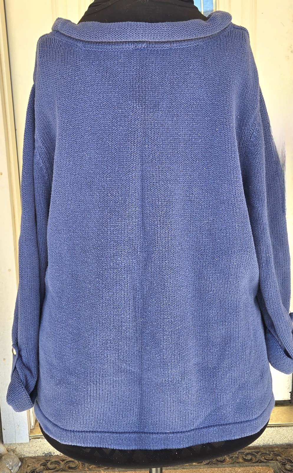 2000s CJ BANKS Periwinkle Sweater With Mock Neck Button Details Size 1X