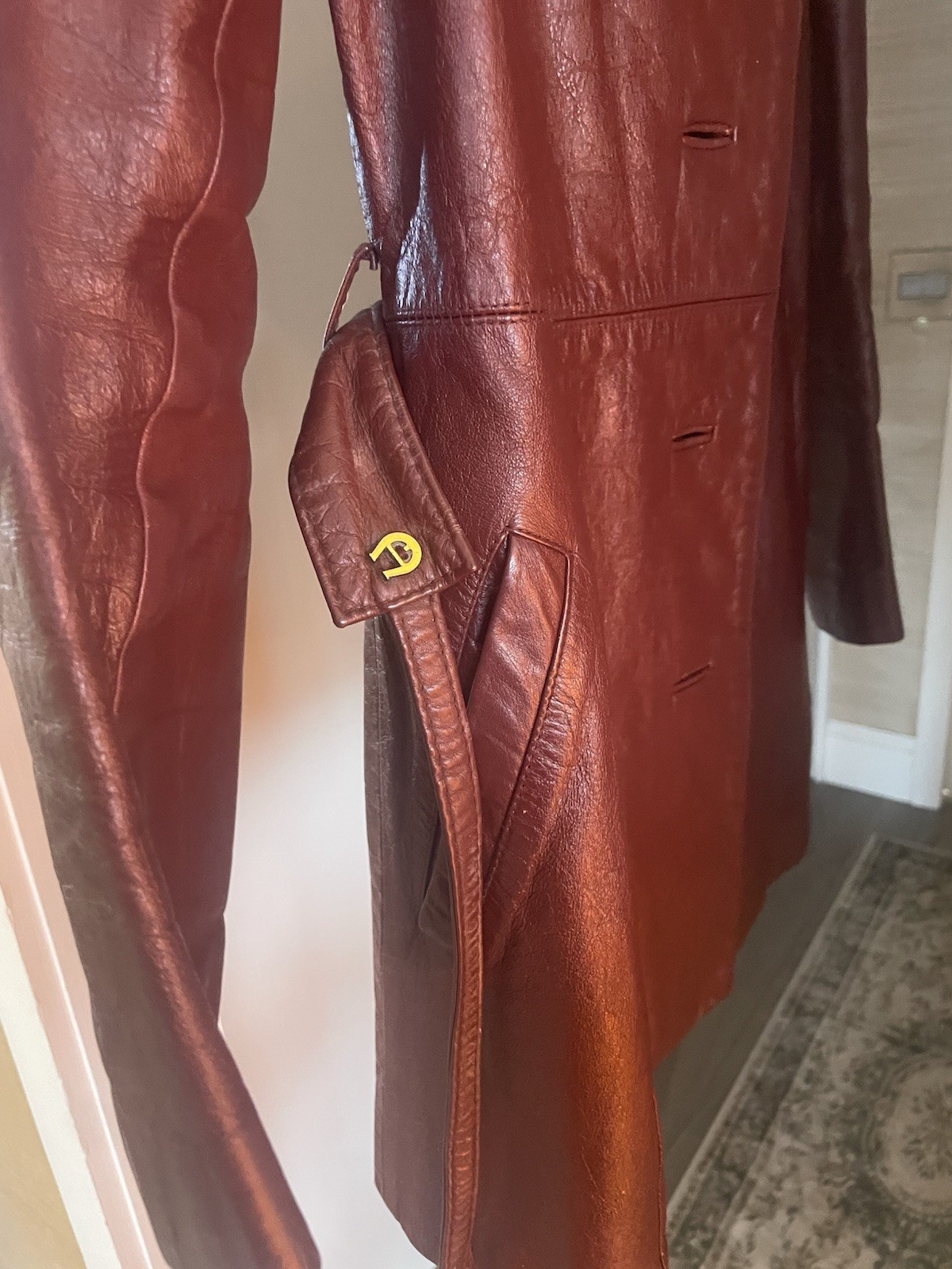 Vintage Etienne Aigner 100% Genuine Leather Burgundy Jacket