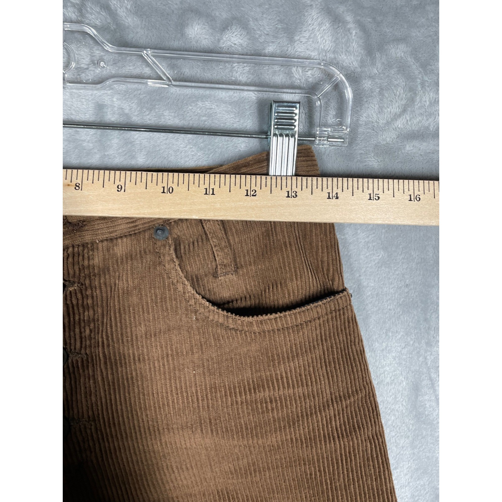 Vintage Joujou Brown Wide Wale Corduroy Button Fly Straight Leg Pants 3/4 52-274