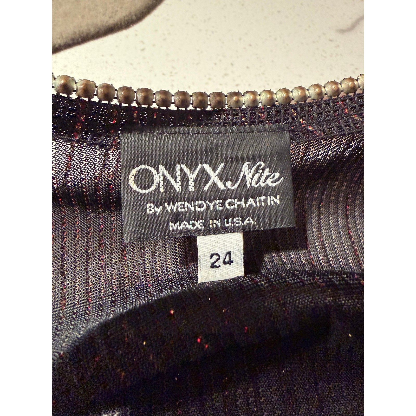 Onyx Nite Rhinestone Metallic Open Front Cardigan Duster Plus Size 24W Glam