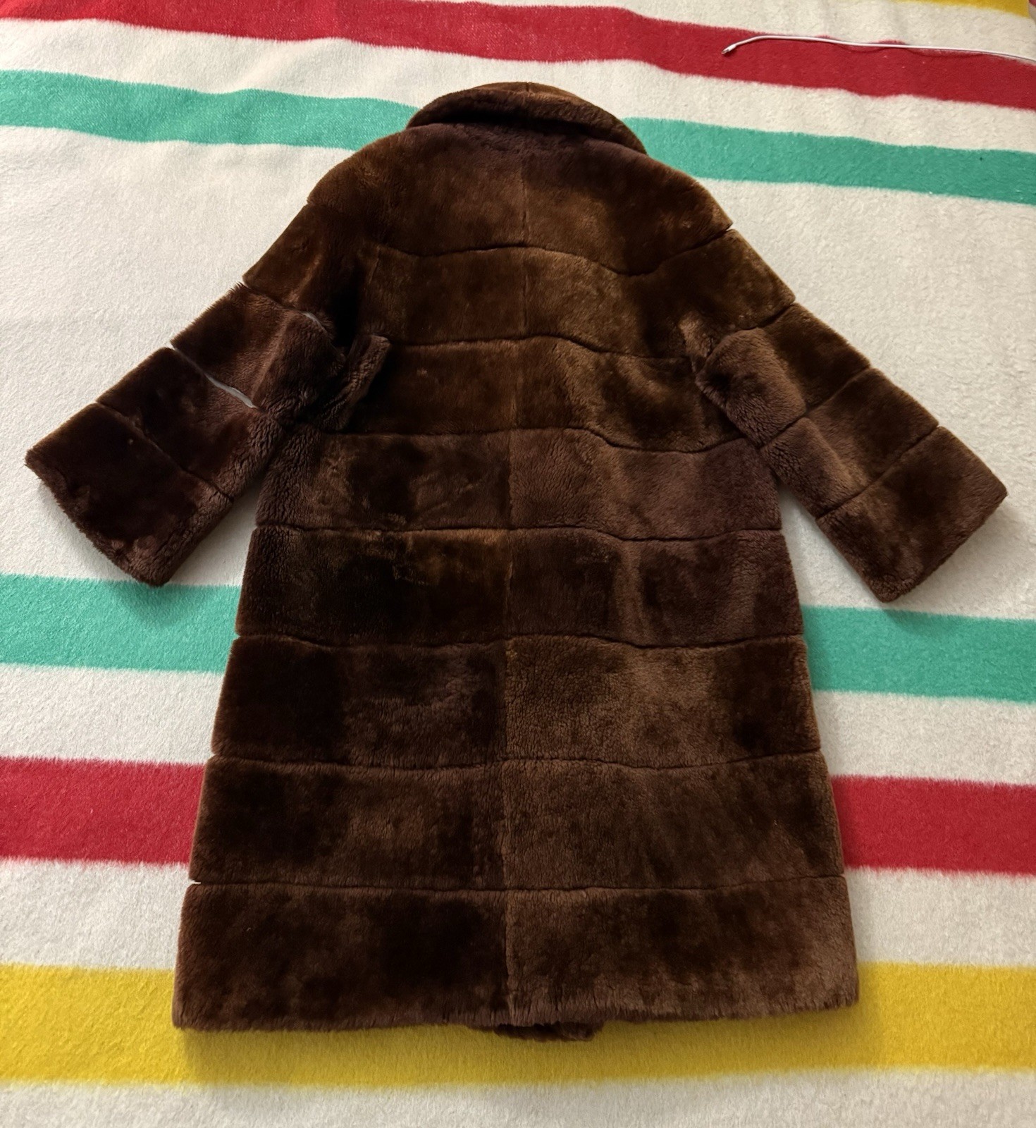 Vintage 30s 40s Mink? Seal? Real Brown Fur Coat 22.5×38 Oversized Medium M
