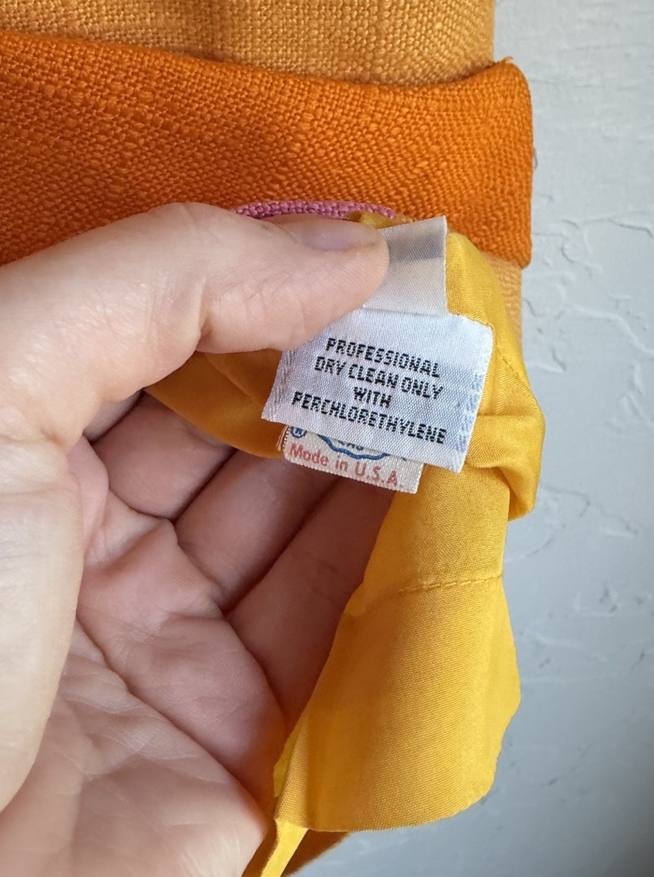 Vintage 80s 90s Oscar De La Renta Balliets Mod Shift Jacket Dress 6 Colorblock