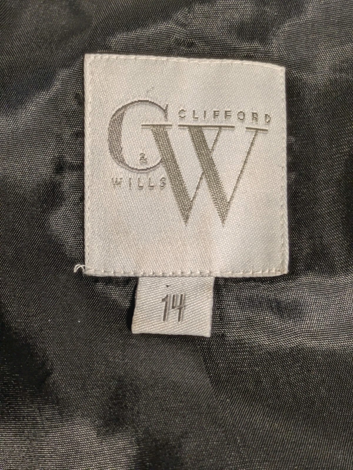 Vtg Clifford & Wills Vintage 90s Black Wool Military Style Jacket Blazer Sz 14