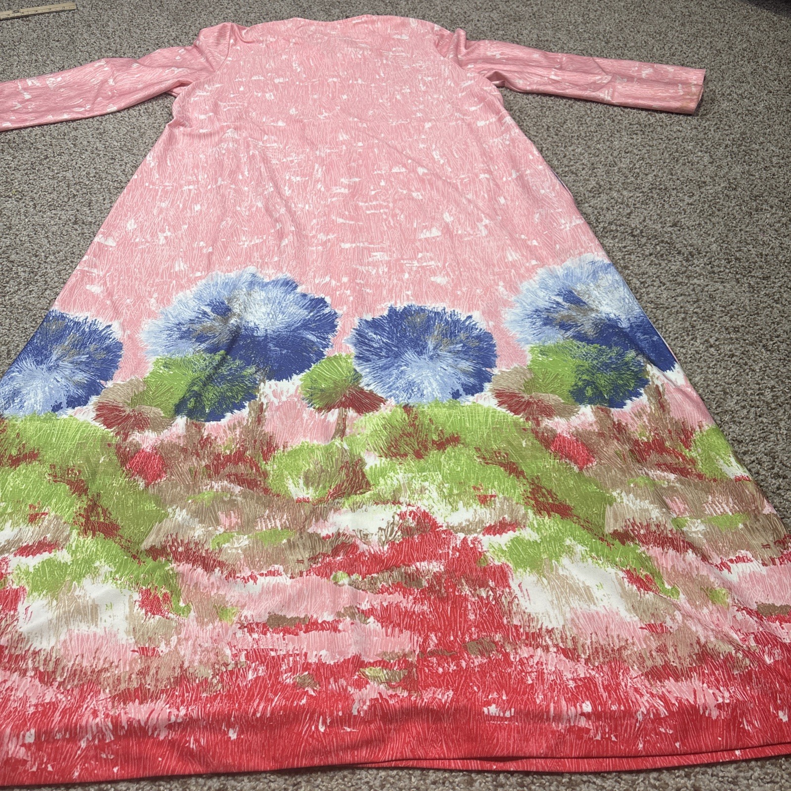 Vintage LOUNGE CRAFT Robe Women’s Pink Full Zip 3/4 Sleeve Size Tag Missing