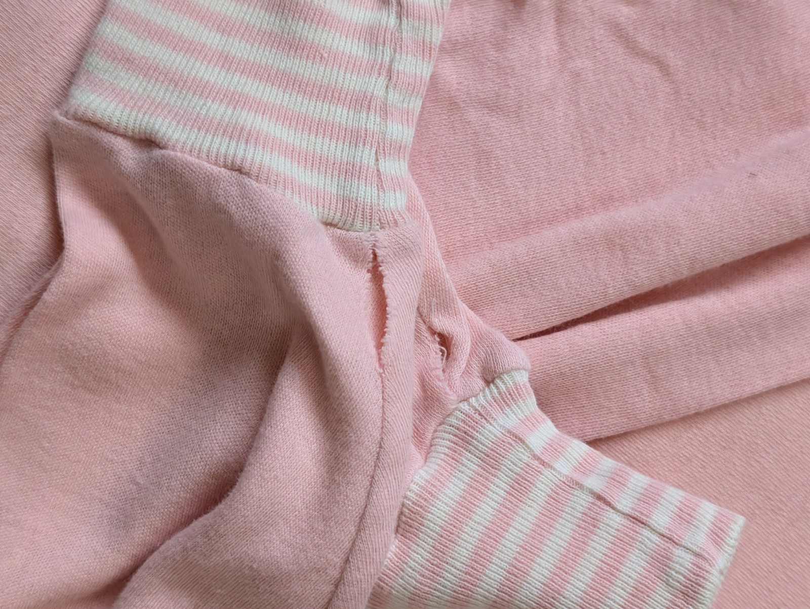 Hanes Vintage 60s Suede Knit Pink Leisure Pajama 2 Piece Sweat Set Size LG