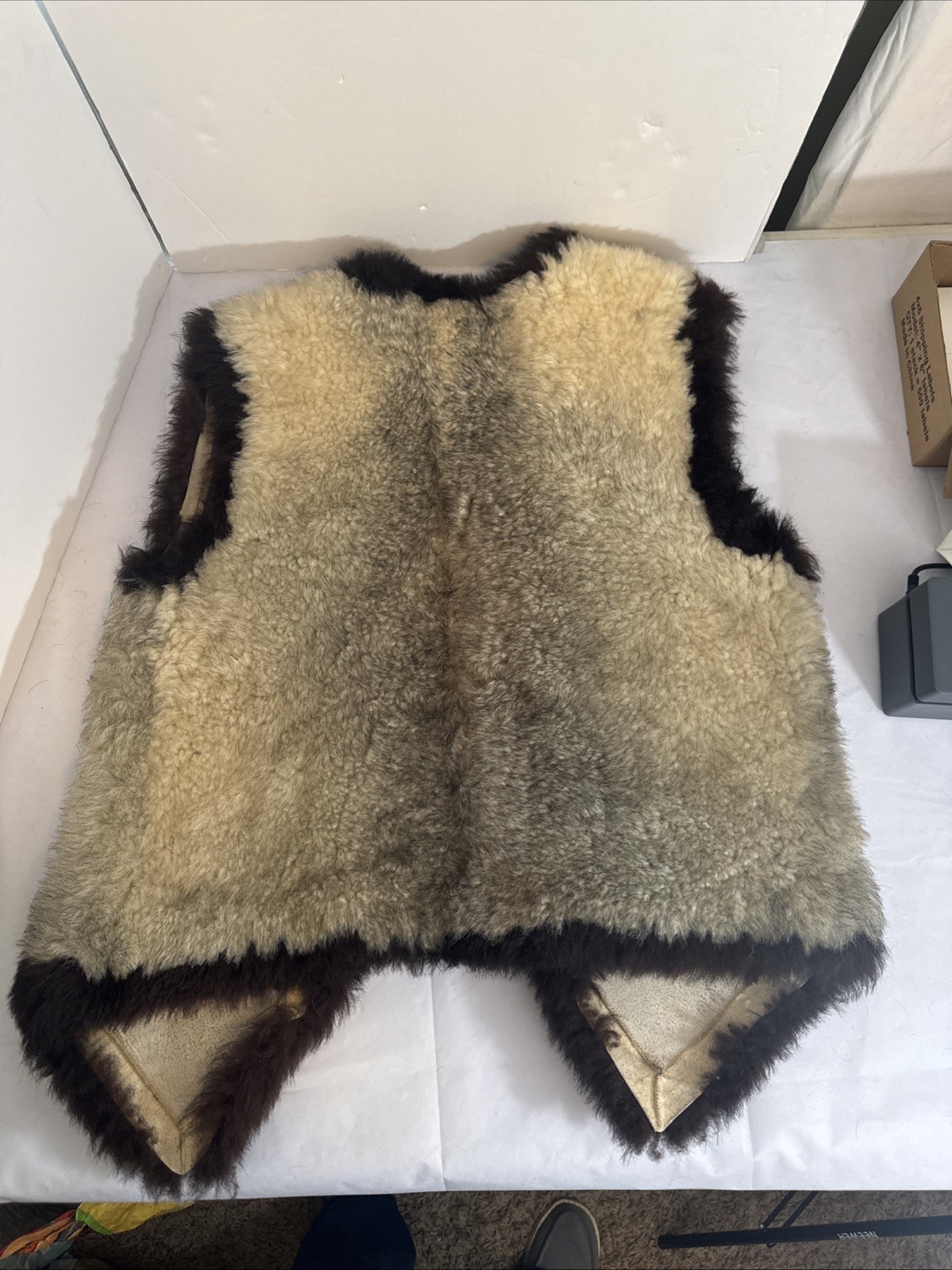 Vintage Genuine Shearling Vest Sheepskin Reykjavik Iceland 1970’s Women Large