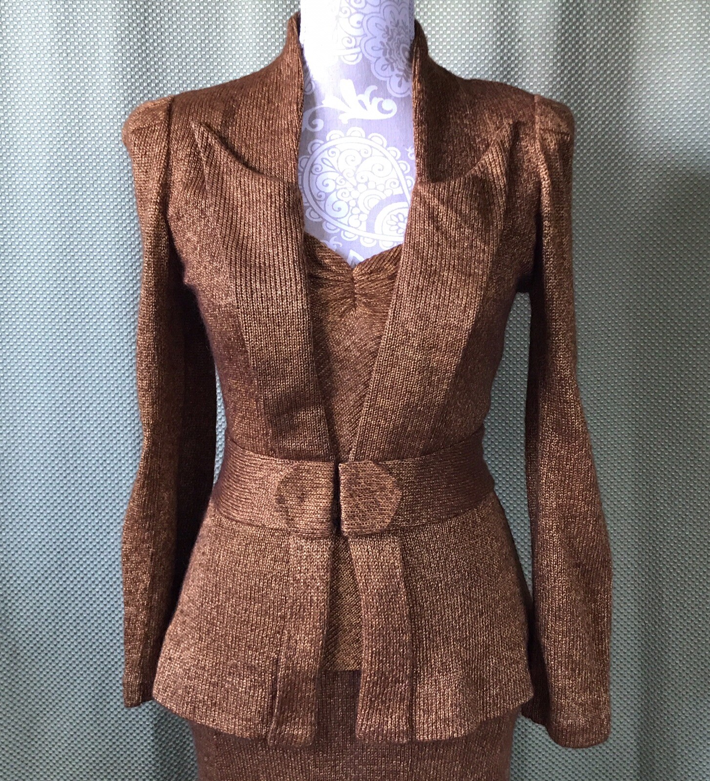 🇬🇧80s Carnaby St. COSTUME Diana Leslie Animal Rainbow 5 pieces CHIC Ensemble