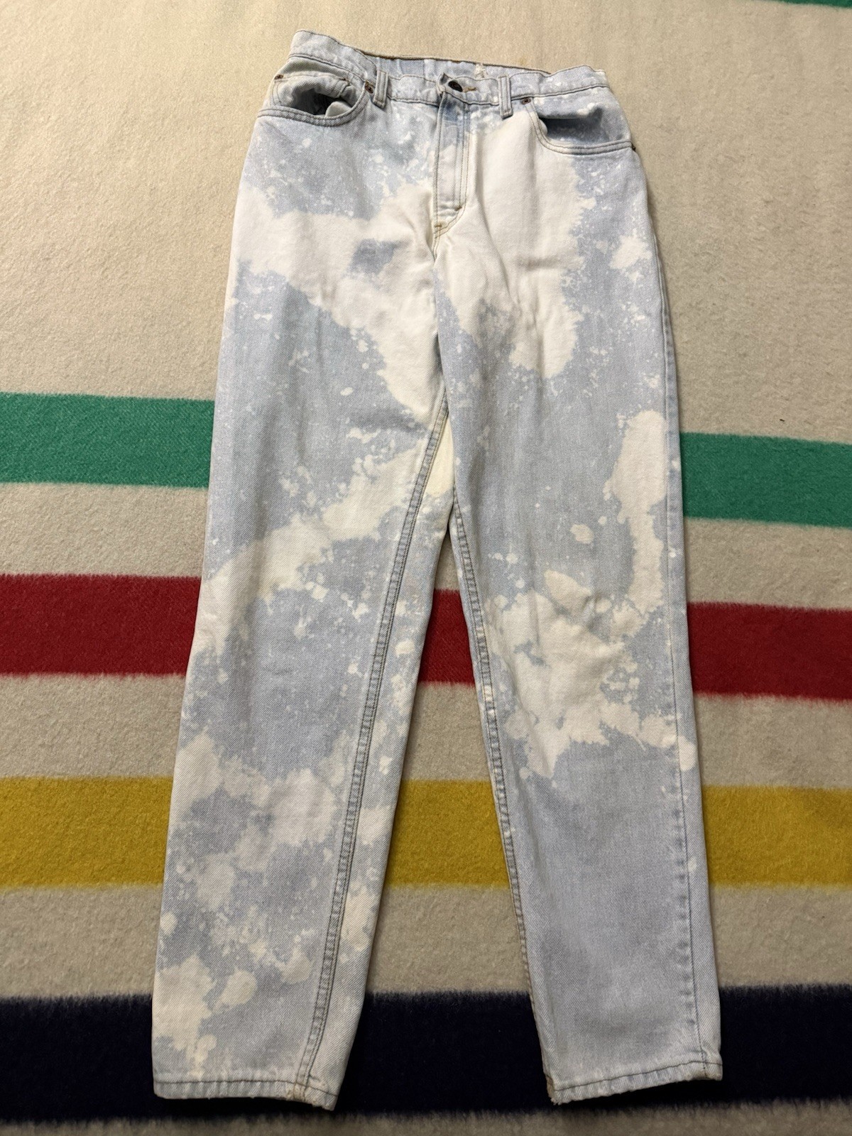 Women’s Vintage 90s Levis 16550-0233 Acid Wash Bleach Tie Dye Jeans 28/29 X 30