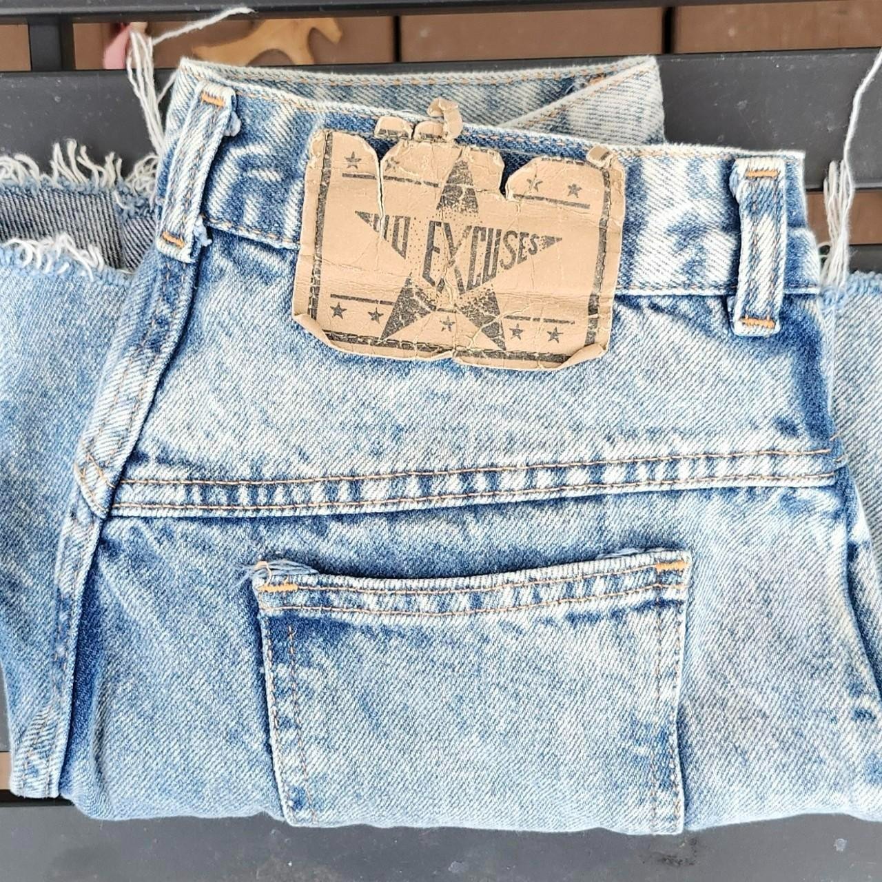 No Excuses Denim Shorts Womens 27 Acid Wash High Rise Cutoff Vintage 80s