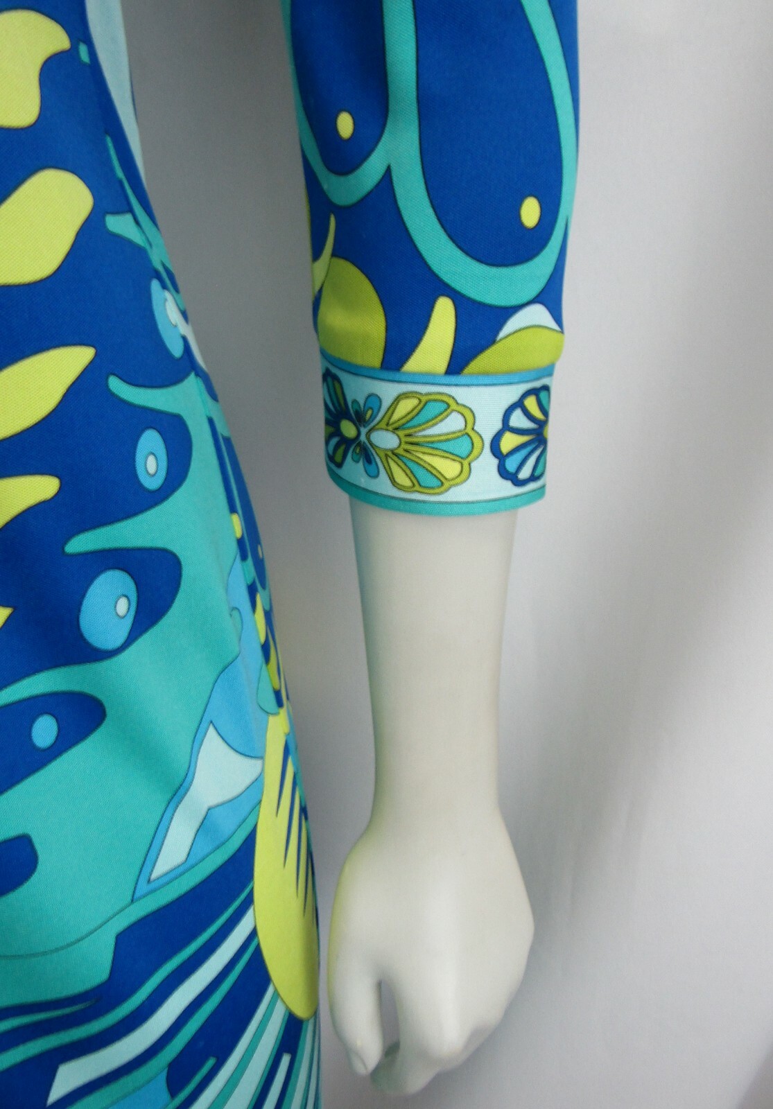 EMILIO PUCCI Dress 4 Multi Color Abstract Logo Jersey Silk Psychedelic 34 XS VTG