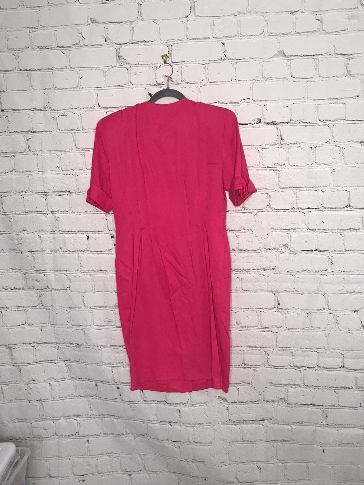 Vintage Irresistible By Sue Eng 1980s Button Down Pink Dress Size 7/8