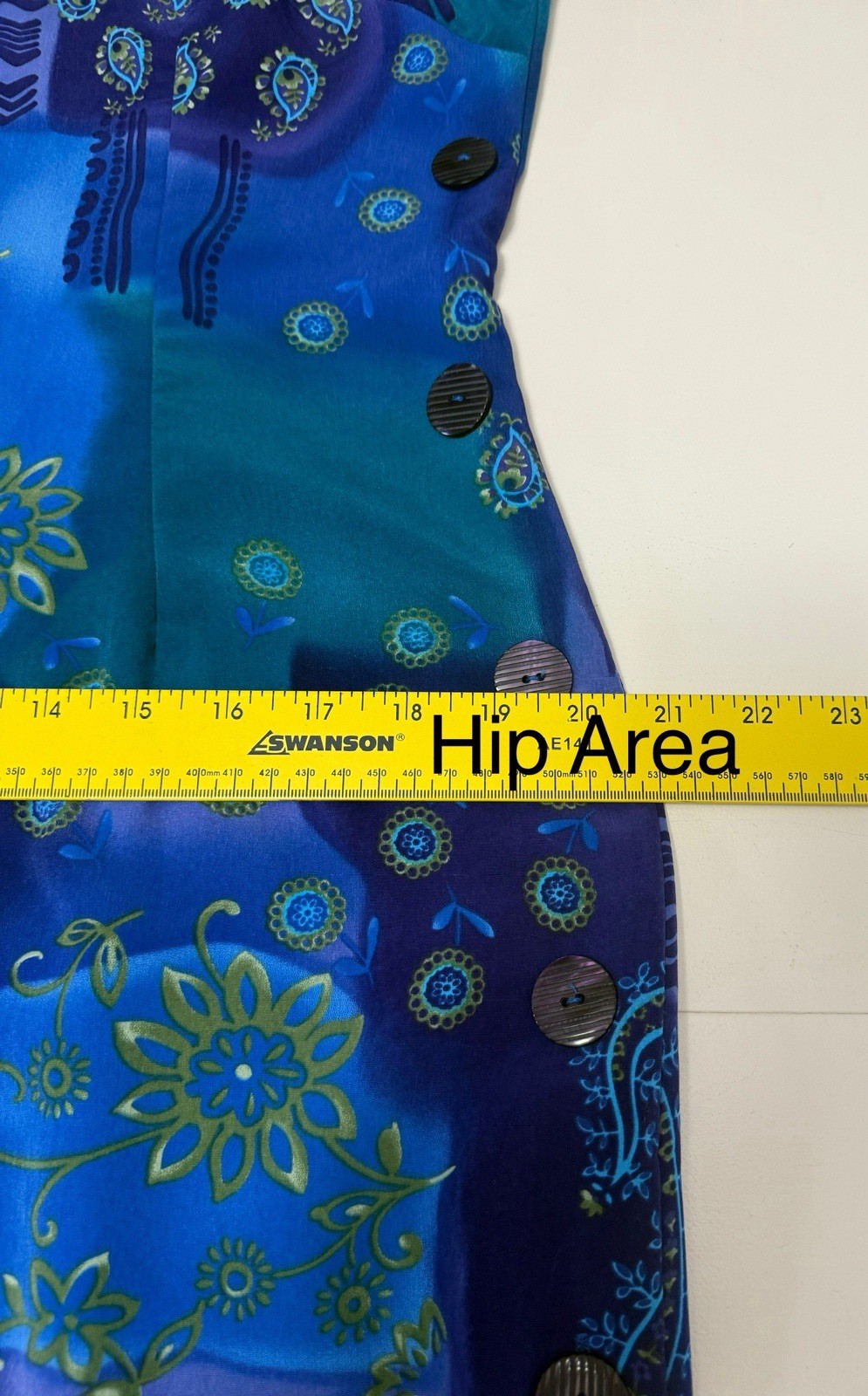 Vintage R&K Originals Maxi Dress Sz12 Blue Purple Turquoise Paisley&Floral Print