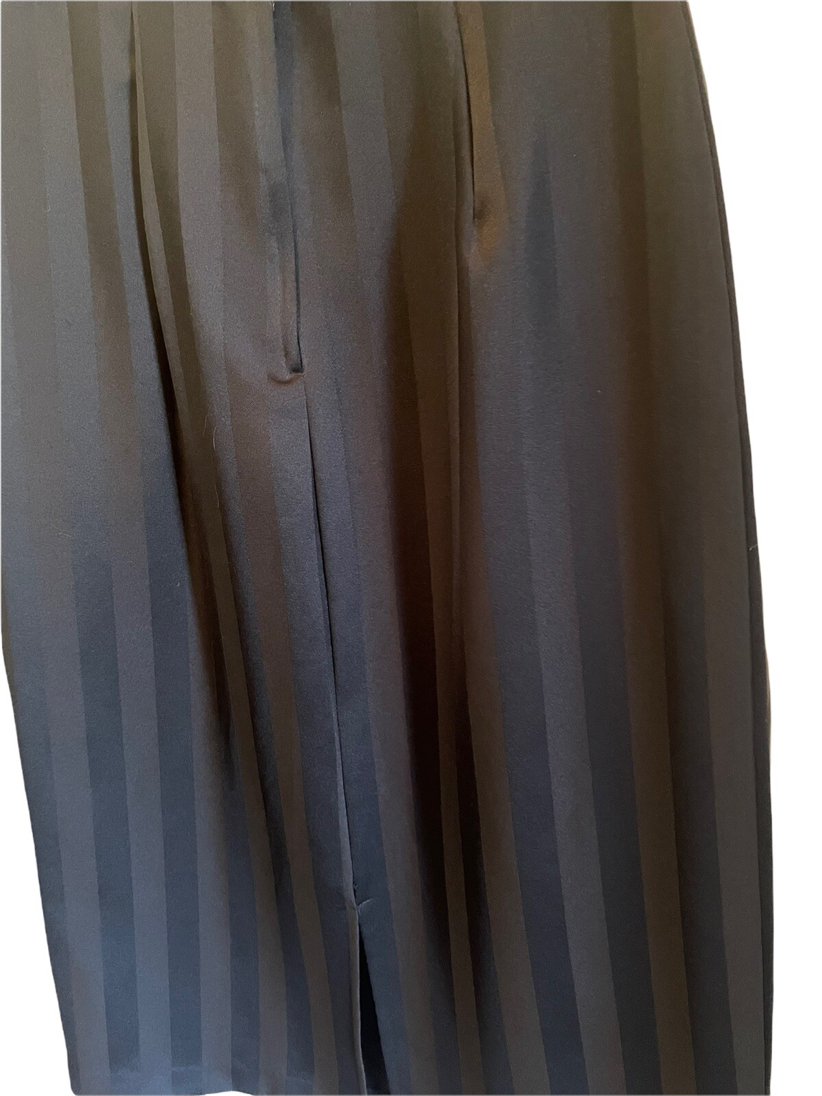 VINTAGE 80’s SKIRT BLACK Kayo of California Tuxedo Straight MIDI Slit Back Belt