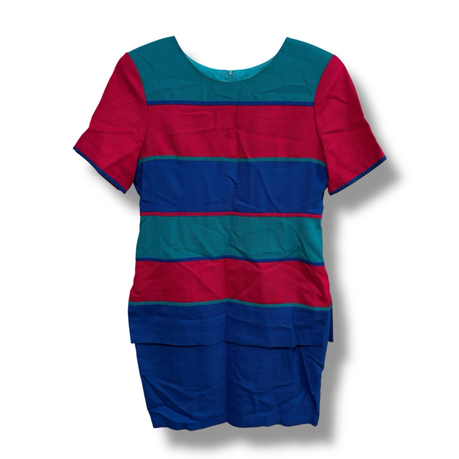 Vintage Misty Lane Women’s Dropped Skirt Striped Dress Size 12 – 19.5 x 38