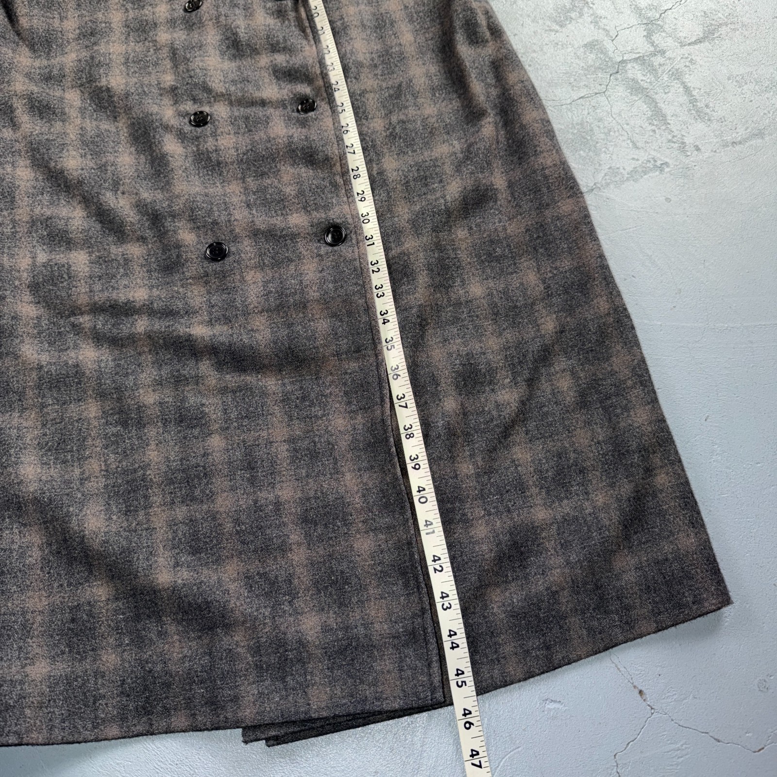 VTG 1960s Hippie Sleeveless Plaid Duster Blazer Jacket Gray Shadow Rockabilly