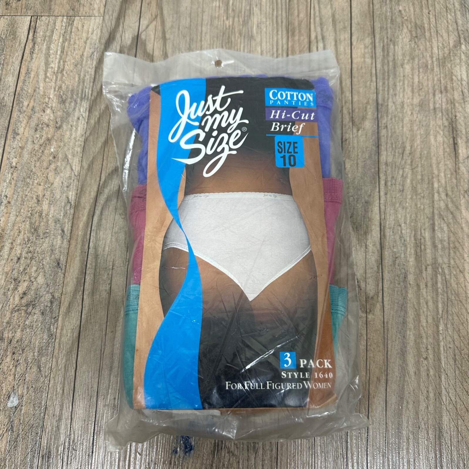 Women’s Vintage Cotton Briefs Just My Size For Full Figure Size 10 Color 3 Pack