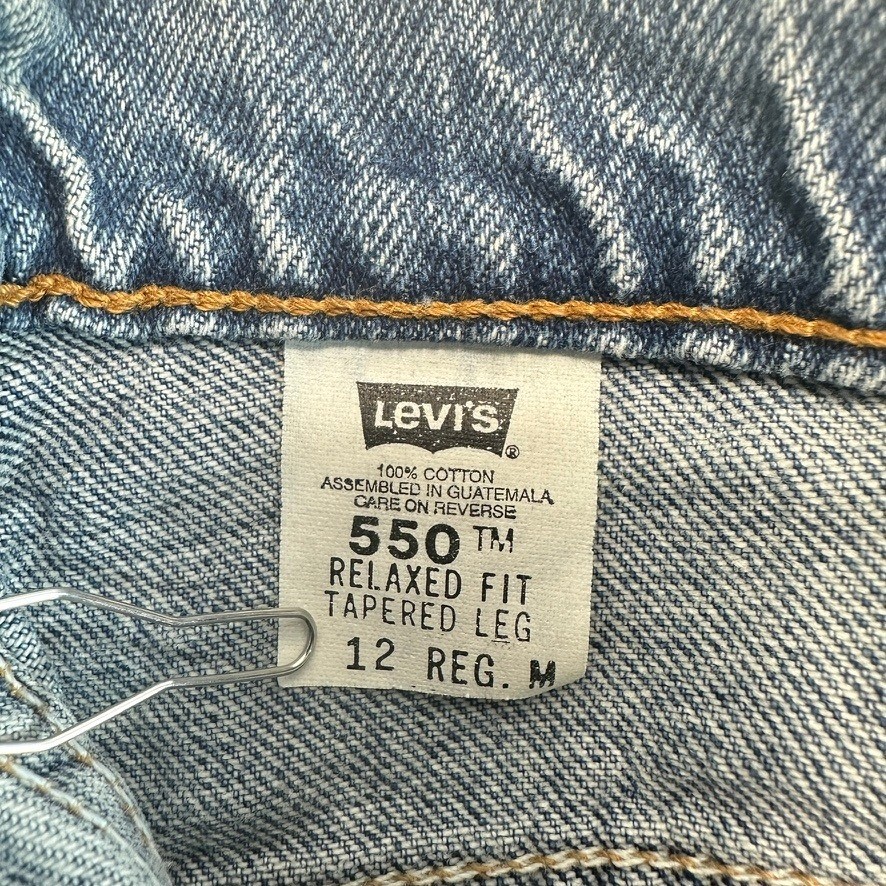 VTG 90s Levis 550 Relaxed Fit Tapered Leg Jeans Medium Wash Blue 12 REG Grunge