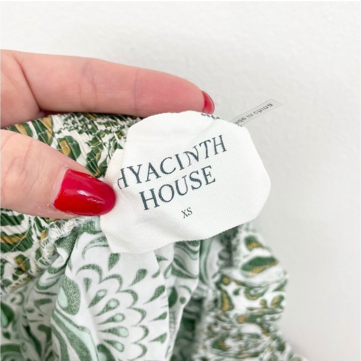 Tuckernuck Hyacinth House Gina One Shoulder Floral Crop Top Green