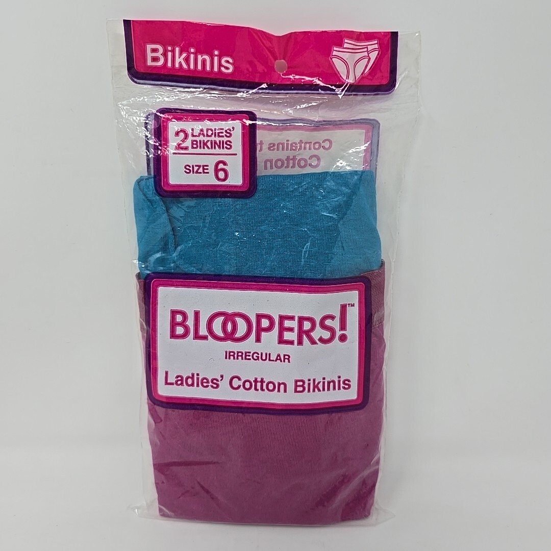 Vtg Cotton Bikinis Ladies Bloopers Irregulars Size 6 FTL 2 Pair 90s NOS