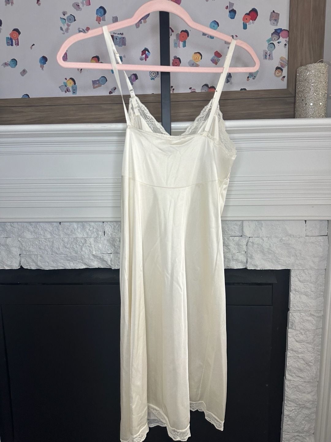 Vintage Vanity Fair Antron III Lace-Trim Slip Dress Size 34