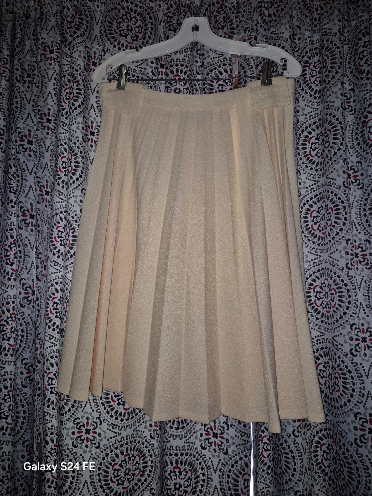 Vintage Talbots Pleated Skirt Size 12 Pastel Yellow Cream Made in USA Midi A-Lin