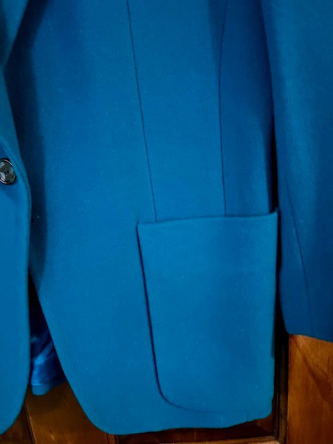 Vintage Stylish Liz Claiborne Blazer Sz 12 Blue Heavy Wool Mint Nostalgic