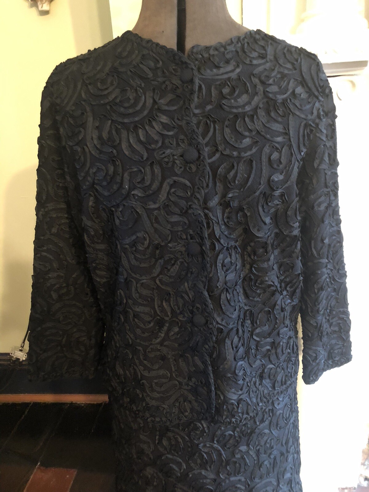 Vintage 1960s Apollo of New York Soutache Black Suit